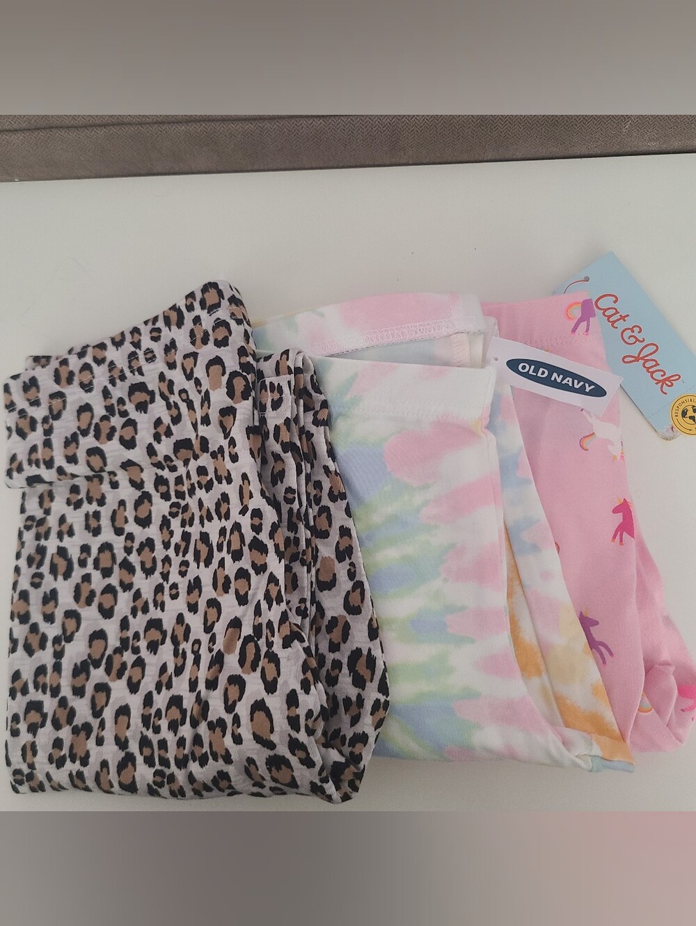NWT Lot Of 3 Girls Sz 10/12 Leopard Tie Dye Unicorn Colorful Casual Fun Leggings